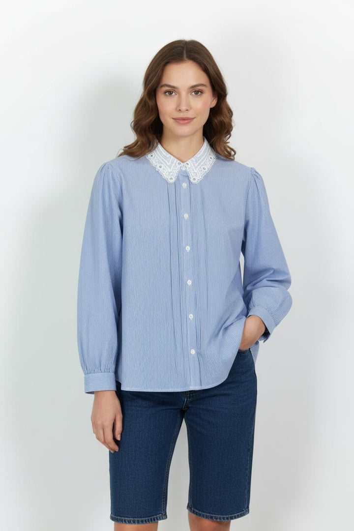 Chemise Bleue et Blanche - Taille S/36 de la marque Pablo | PARAD97776 - Vendu par Paradigme - Image 1