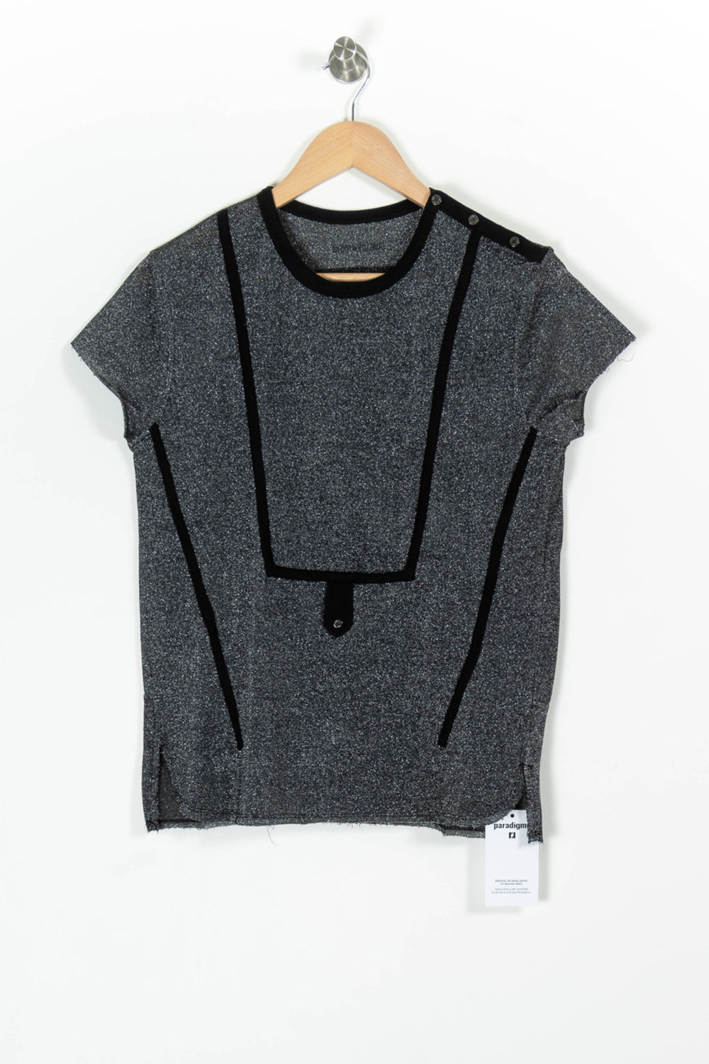 T-shirt Noir et Gris - Taille S/36 de la marque Zadig&Voltaire | PARAD97799 - Vendu par Paradigme - Image 2