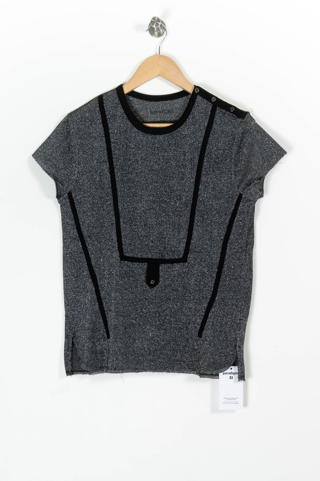 T-shirt Noir et Gris - Taille S/36 de la marque Zadig&Voltaire | PARAD97799 - Vendu par Paradigme - Image 2