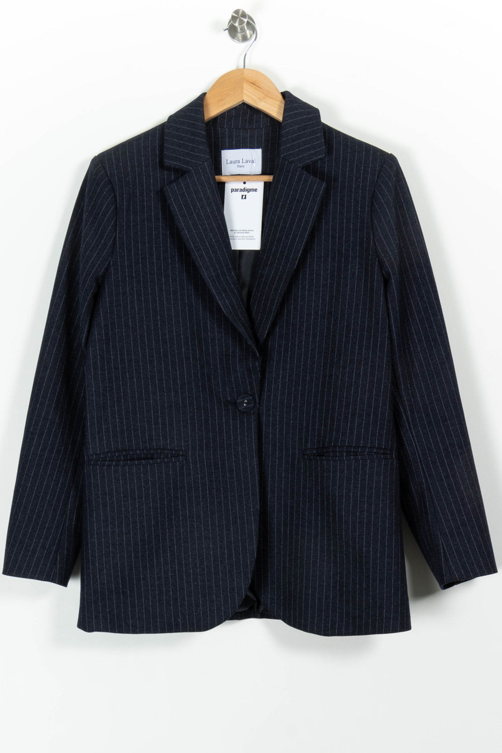 Blazer Bleu à Rayures - Taille S/36 de la marque Laura Laval | PARAD97815 - Vendu par Paradigme - Image 2