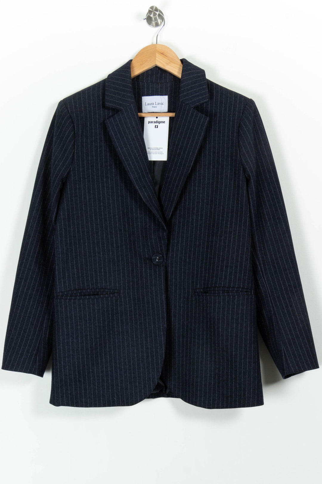 Blazer Bleu à Rayures - Taille S/36 de la marque Laura Laval | PARAD97815 - Vendu par Paradigme - Image 2