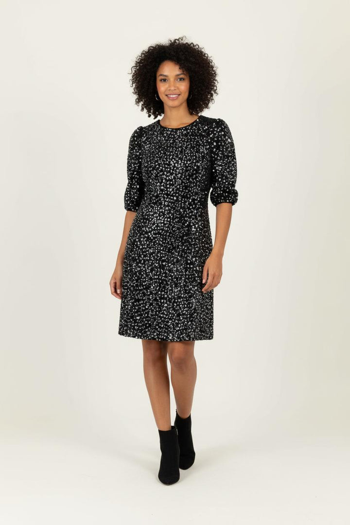 Robe Courte Noire et Argentée - Taille M/38 de la marque Laura Laval | PARAD97819 - Vendu par Paradigme - Image 1