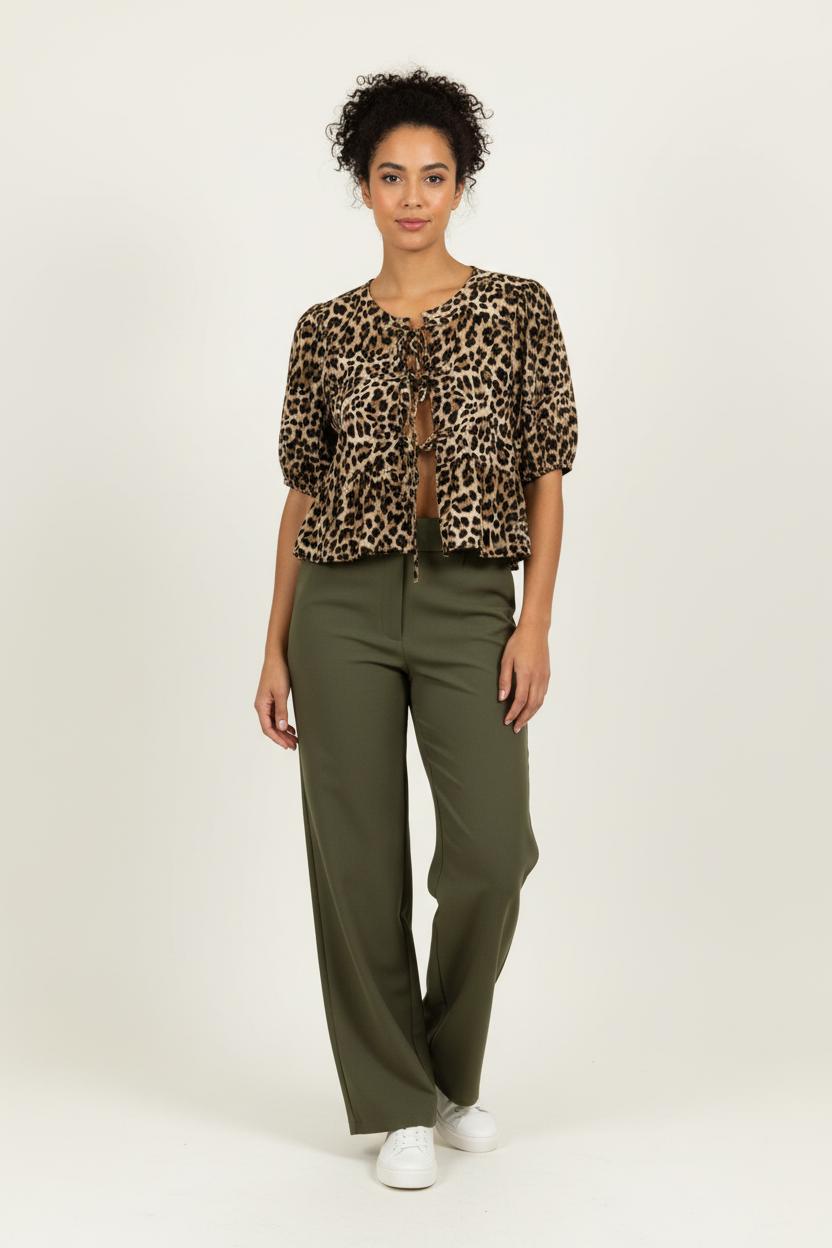 Blouse Léopard Beige et Noir - Taille S/36 de la marque Laura Laval | PARAD97820 - Vendu par Paradigme - Image 1