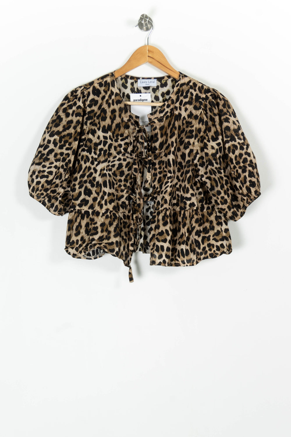 Blouse Léopard Beige et Noir - Taille S/36 de la marque Laura Laval | PARAD97820 - Vendu par Paradigme - Image 2
