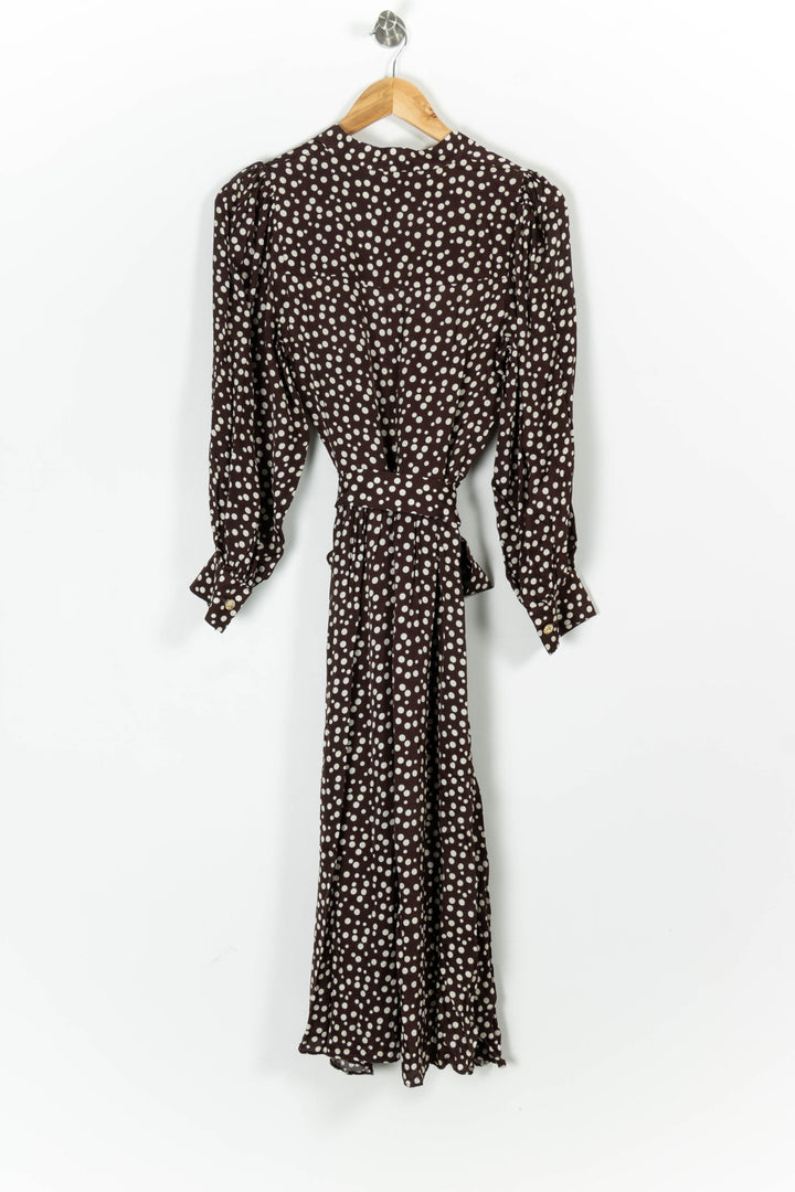 Robe Midi Marron et Blanche - Taille M/38 de la marque Tara Jarmon | PARAD97830 - Vendu par Paradigme - Image 4