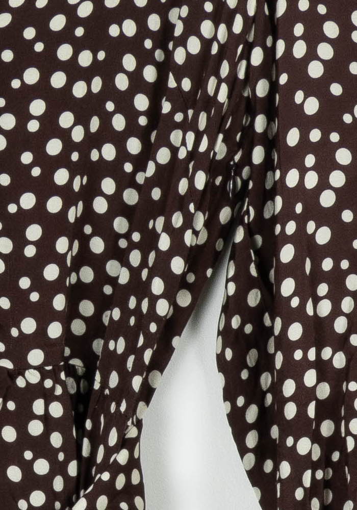Robe Midi Marron et Blanche - Taille M/38 de la marque Tara Jarmon | PARAD97830 - Vendu par Paradigme - Image 3