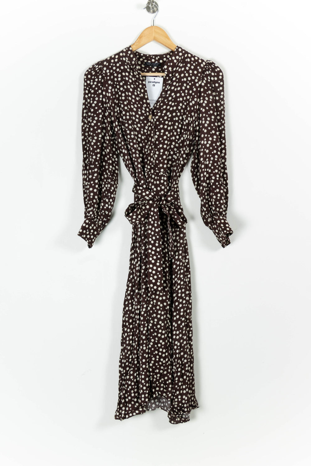 Robe Midi Marron et Blanche - Taille M/38 de la marque Tara Jarmon | PARAD97830 - Vendu par Paradigme - Image 2