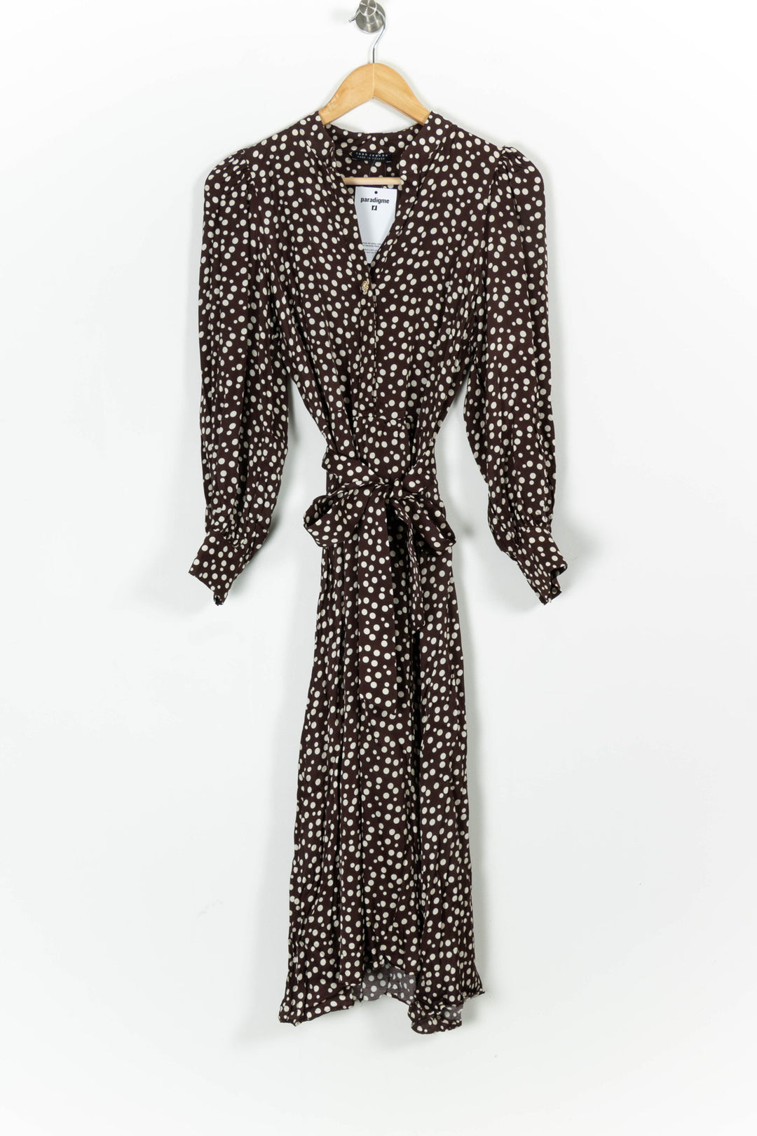 Robe Midi Marron et Blanche - Taille M/38 de la marque Tara Jarmon | PARAD97830 - Vendu par Paradigme - Image 2