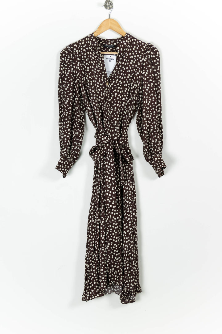 Robe Midi Marron et Blanche - Taille M/38 de la marque Tara Jarmon | PARAD97830 - Vendu par Paradigme - Image 2