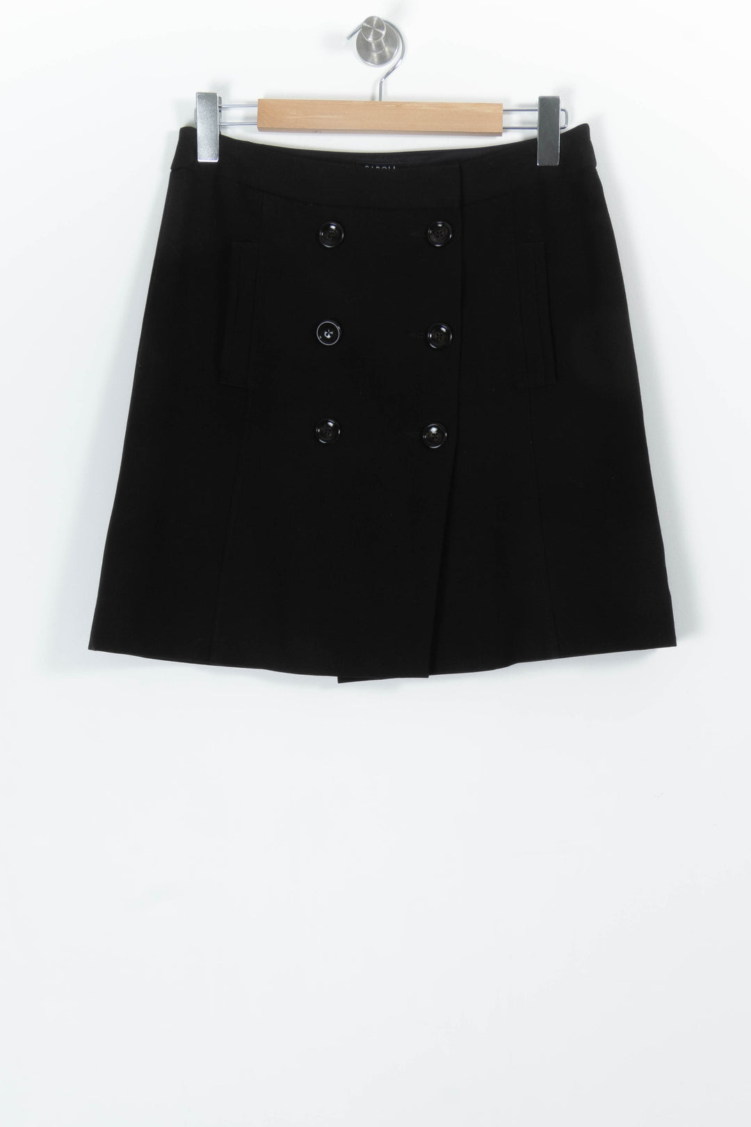 Jupe Portefeuille Noire - Taille L/40 de la marque Caroll | PARAD97833 - Vendu par Paradigme - Image 2