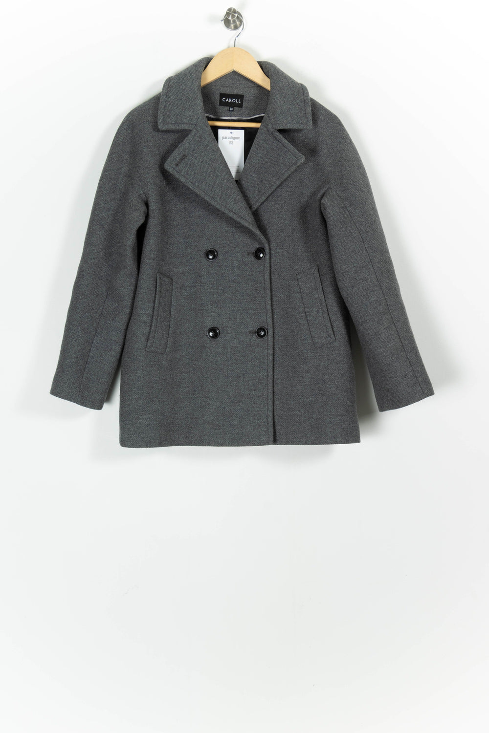 Caban Gris - Taille L/40 de la marque Caroll | PARAD97834 - Vendu par Paradigme - Image 2
