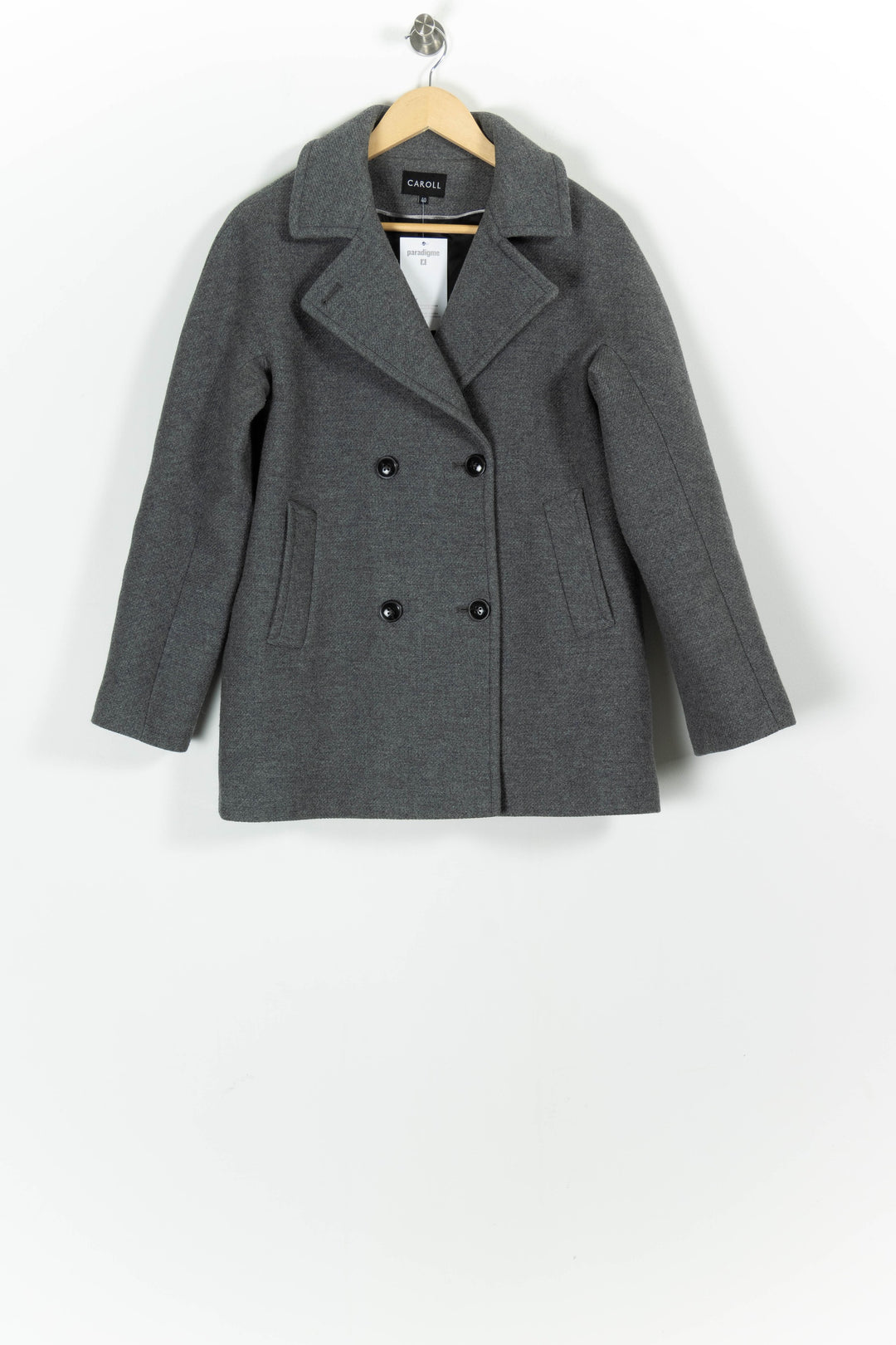 Caban Gris - Taille L/40 de la marque Caroll | PARAD97834 - Vendu par Paradigme - Image 2