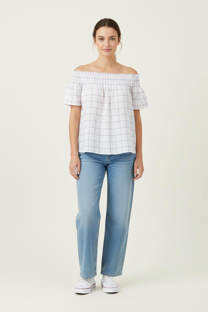 Blouse Blanche et Violette - Taille L/40 de la marque Karl Marc John | PARAD97842 - Vendu par Paradigme - Image 1