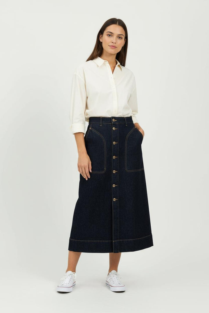 Jupe Longue Bleue - Taille S/36 de la marque Claudie Pierlot | PARAD97848 - Vendu par Paradigme - Image 1