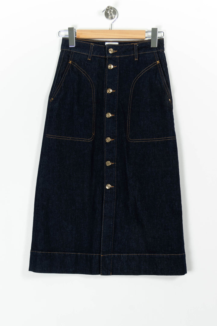 Jupe Longue Bleue - Taille S/36 de la marque Claudie Pierlot | PARAD97848 - Vendu par Paradigme - Image 2