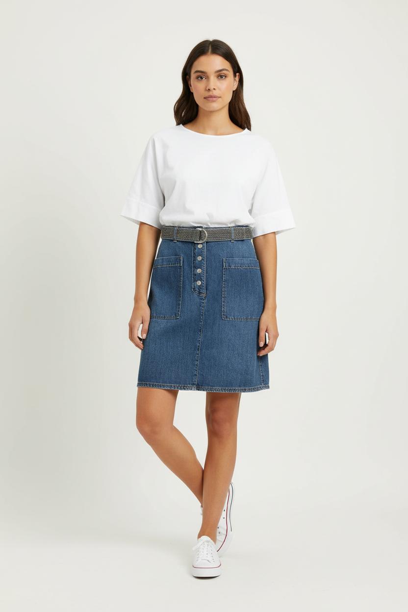 Jupe en Jean Bleue - Taille S/36 de la marque Caroll | PARAD97854 - Vendu par Paradigme - Image 1