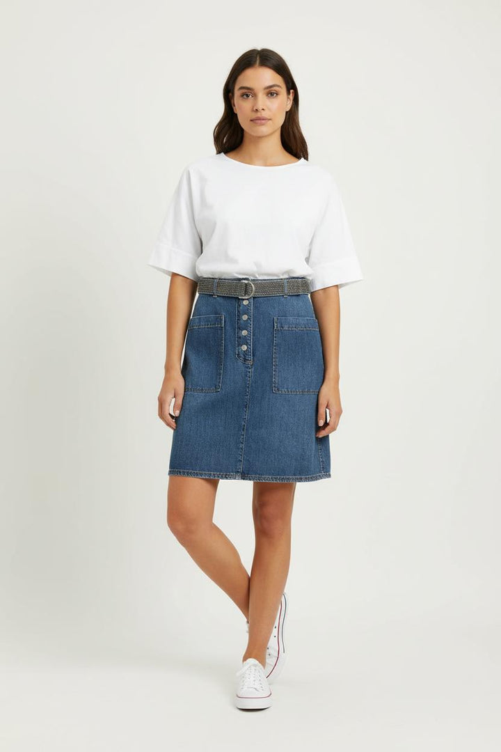 Jupe en Jean Bleue - Taille S/36 de la marque Caroll | PARAD97854 - Vendu par Paradigme - Image 1