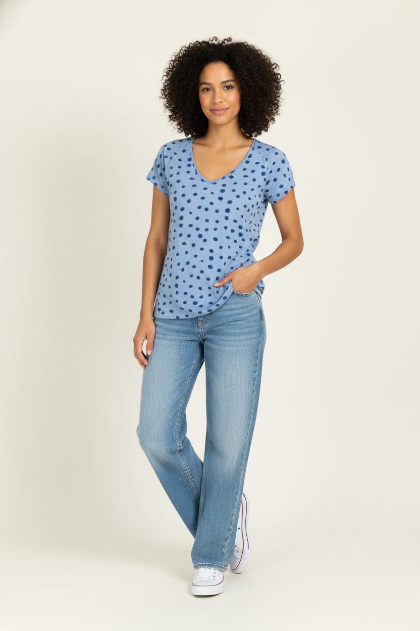 Tee-shirt Bleu à Pois Bleus - Taille M/38 de la marque One Step | PARAD97867 - Vendu par Paradigme - Image 1