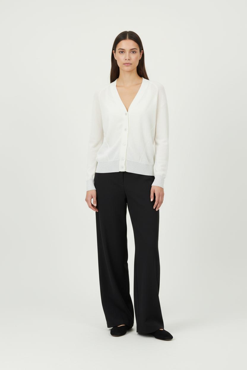 Cardigan Blanc et Gris - Taille L/40 de la marque IKKS | PARAD97875 - Vendu par Paradigme - Image 1
