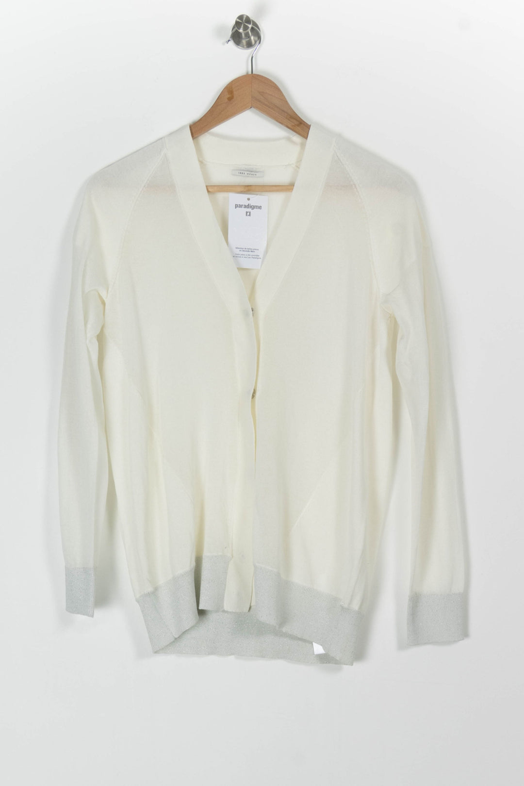 Cardigan Blanc et Gris - Taille L/40 de la marque IKKS | PARAD97875 - Vendu par Paradigme - Image 2