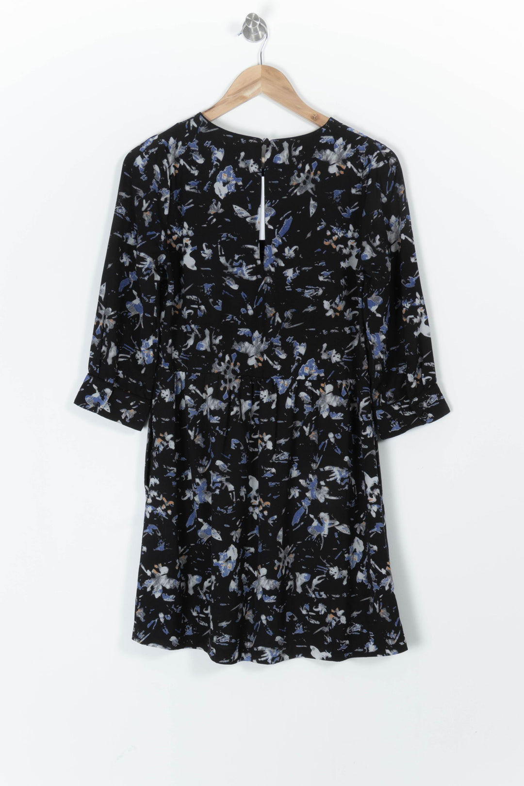 Robe Fleurie Noire et Bleue - Taille S/36 de la marque Suncoo | PARAD97877 - Vendu par Paradigme - Image 4