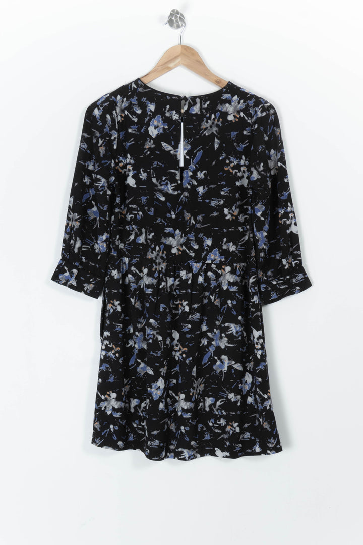 Robe Fleurie Noire et Bleue - Taille S/36 de la marque Suncoo | PARAD97877 - Vendu par Paradigme - Image 4