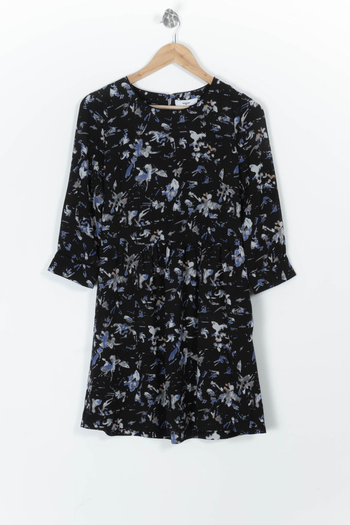 Robe Fleurie Noire et Bleue - Taille S/36 de la marque Suncoo | PARAD97877 - Vendu par Paradigme - Image 2