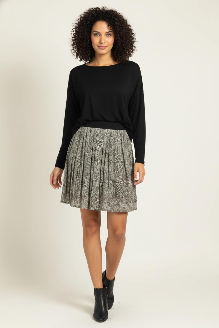 Jupe Courte Noire et Blanche - Taille S/36 de la marque I.Code | PARAD97884 - Vendu par Paradigme - Image 1