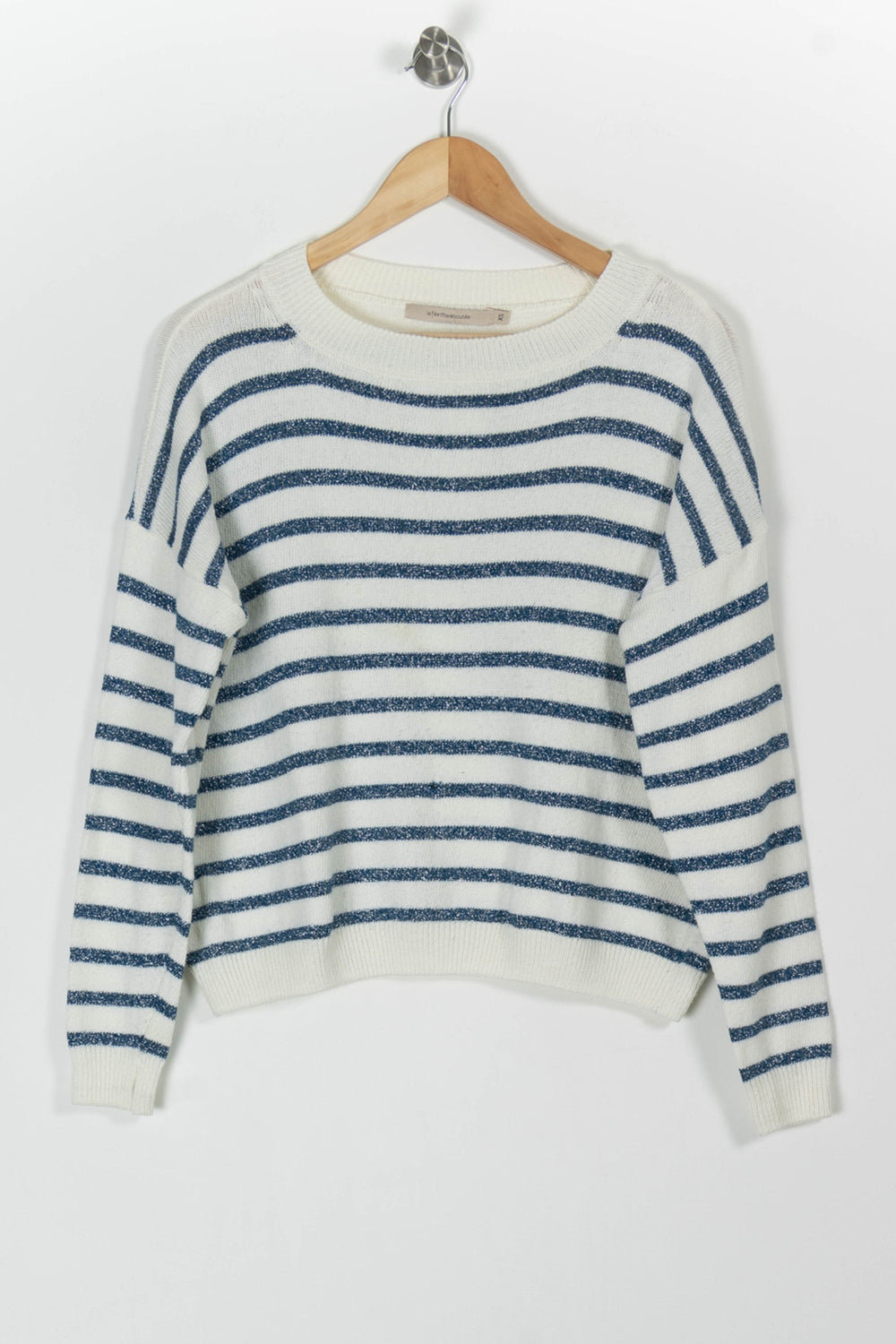 Pull Rayé Blanc et Bleu - Taille XS/34 de la marque La Fée Maraboutée | PARAD97888 - Vendu par Paradigme - Image 2