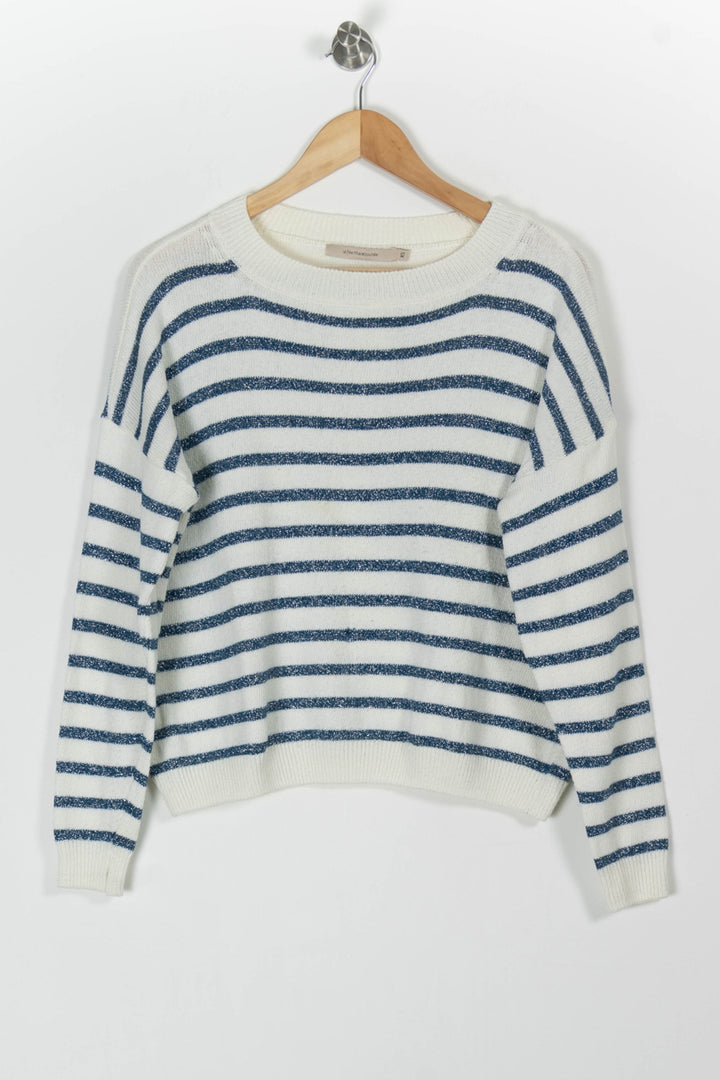 Pull Rayé Blanc et Bleu - Taille XS/34 de la marque La Fée Maraboutée | PARAD97888 - Vendu par Paradigme - Image 2