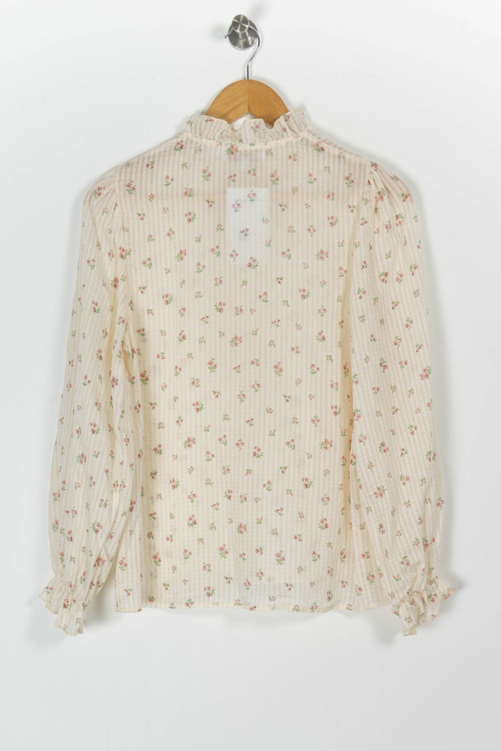 Blouse Fleurie Beige - Taille S/36 de la marque Karl Marc John | PARAD97892 - Vendu par Paradigme - Image 4