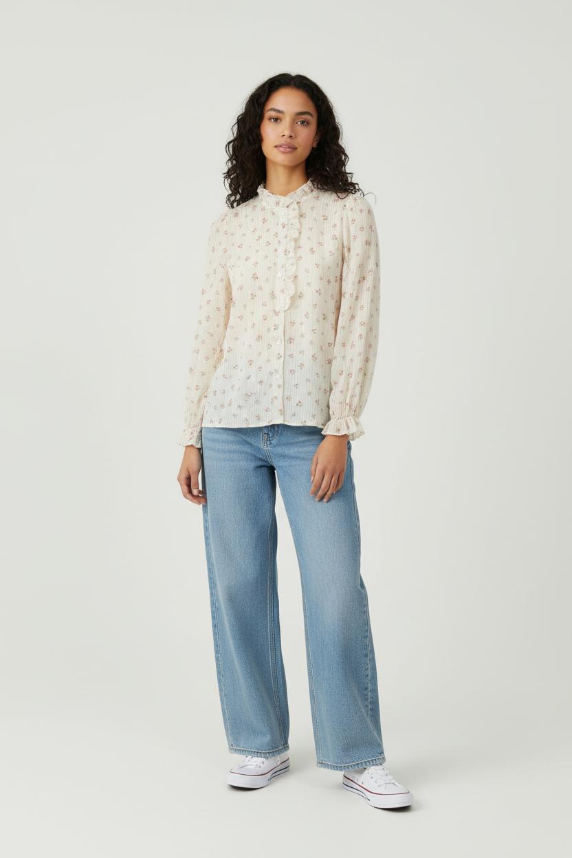 Blouse Fleurie Beige - Taille S/36 de la marque Karl Marc John | PARAD97892 - Vendu par Paradigme - Image 1