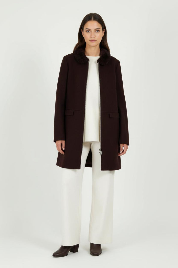 Manteau Bordeaux - Taille S/36 de la marque Claudie Pierlot | PARAD97899 - Vendu par Paradigme - Image 1