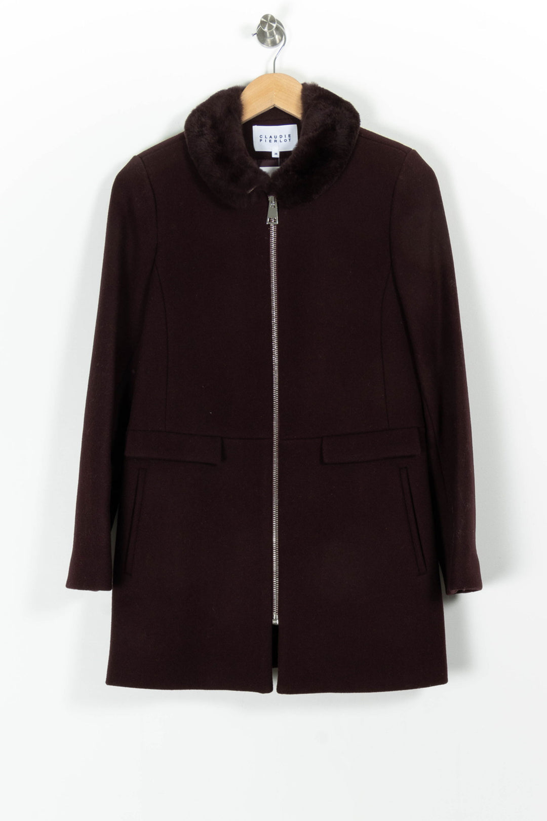 Manteau Bordeaux - Taille S/36 de la marque Claudie Pierlot | PARAD97899 - Vendu par Paradigme - Image 2