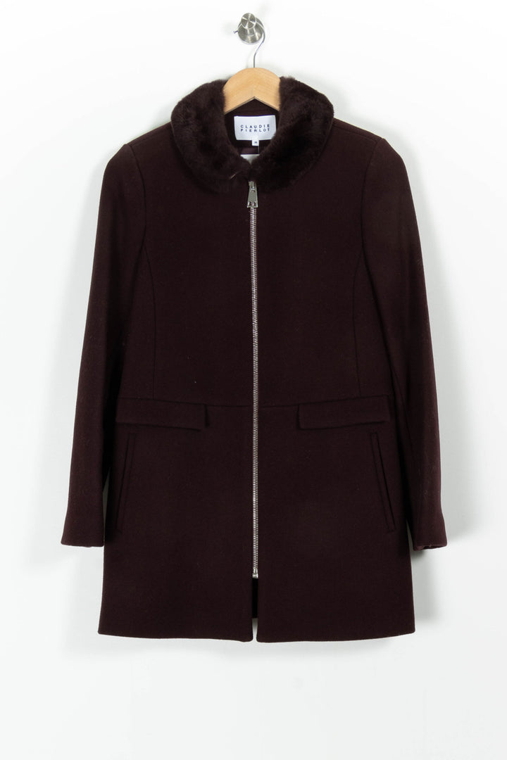 Manteau Bordeaux - Taille S/36 de la marque Claudie Pierlot | PARAD97899 - Vendu par Paradigme - Image 2