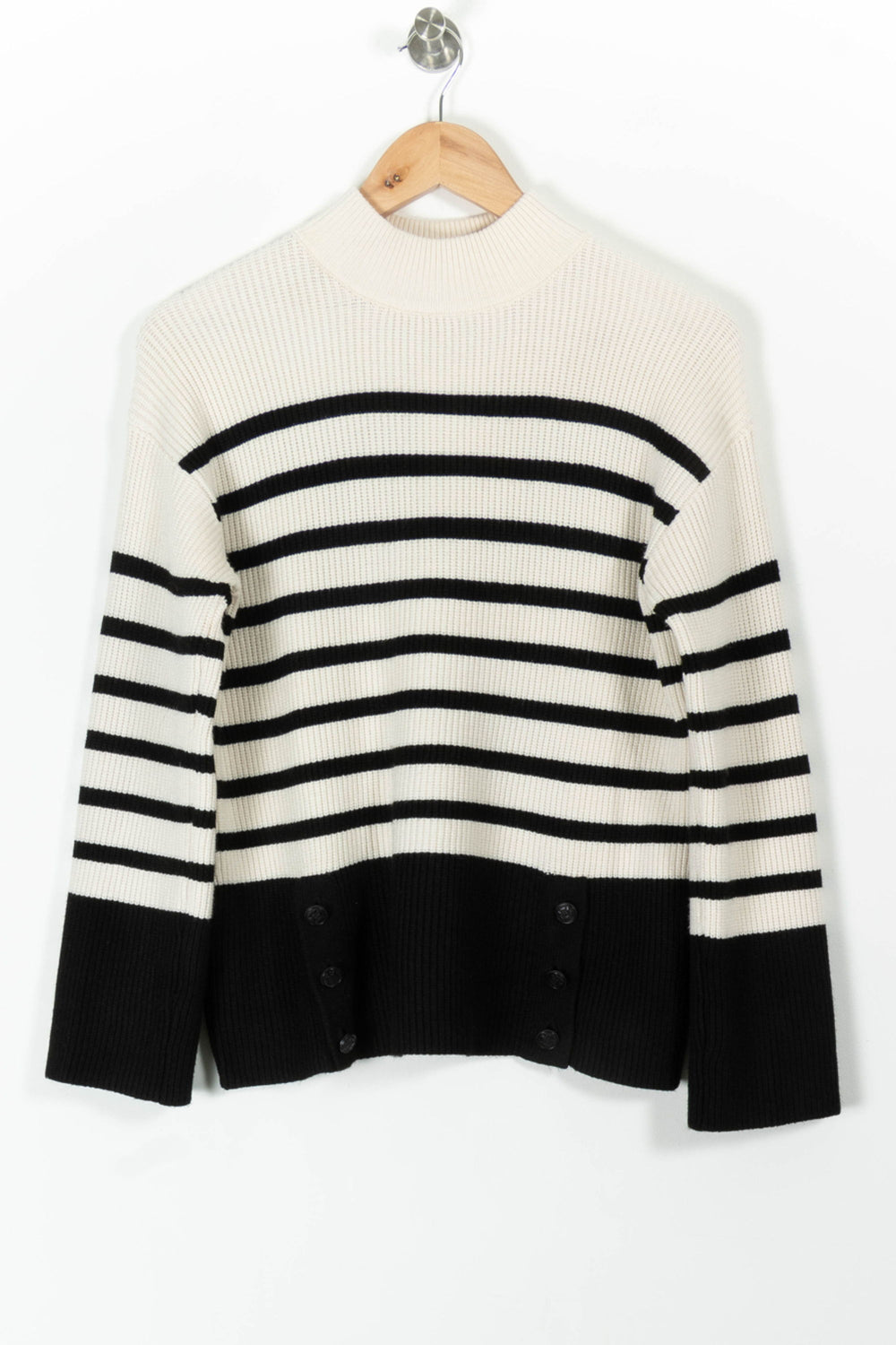 Pull Rayé Noir et Blanc - Taille XS/34 de la marque Maison 123 | PARAD97901 - Vendu par Paradigme - Image 2