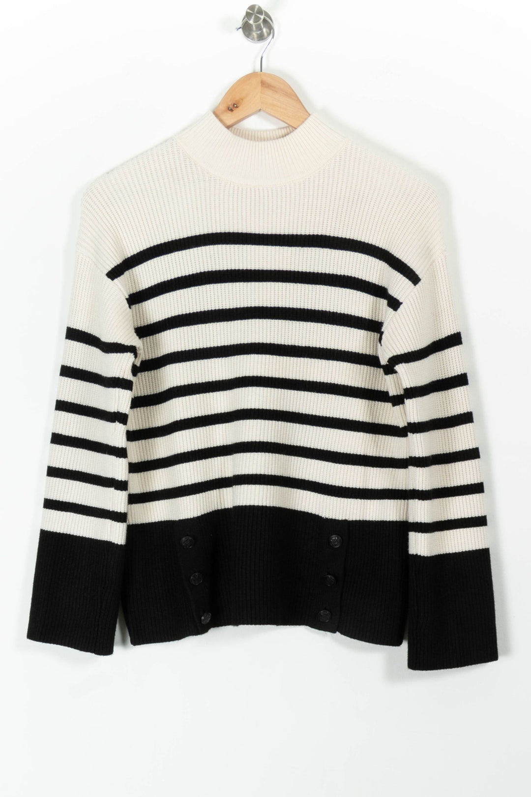 Pull Rayé Noir et Blanc - Taille XS/34 de la marque Maison 123 | PARAD97901 - Vendu par Paradigme - Image 2