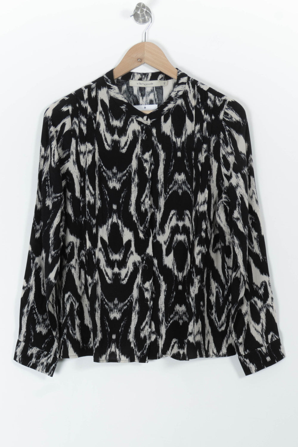 Blouse Noire et Blanche - Taille L/40 de la marque La Fée Maraboutée | PARAD97906 - Vendu par Paradigme - Image 2