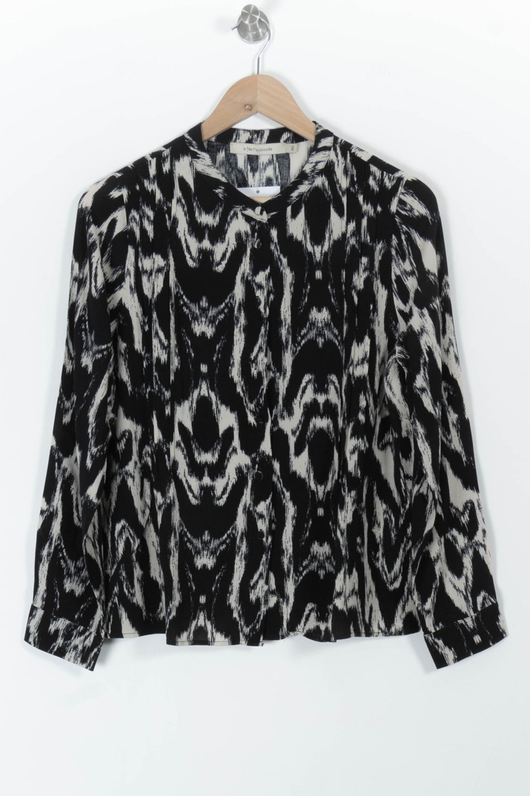 Blouse Noire et Blanche - Taille L/40 de la marque La Fée Maraboutée | PARAD97906 - Vendu par Paradigme - Image 2