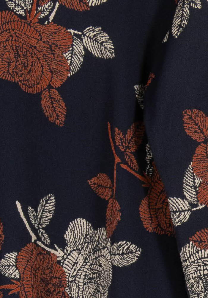 Blouse Bleu Marine et Ocre - Taille M/38 de la marque La Fée Maraboutée | PARAD97907 - Vendu par Paradigme - Image 3