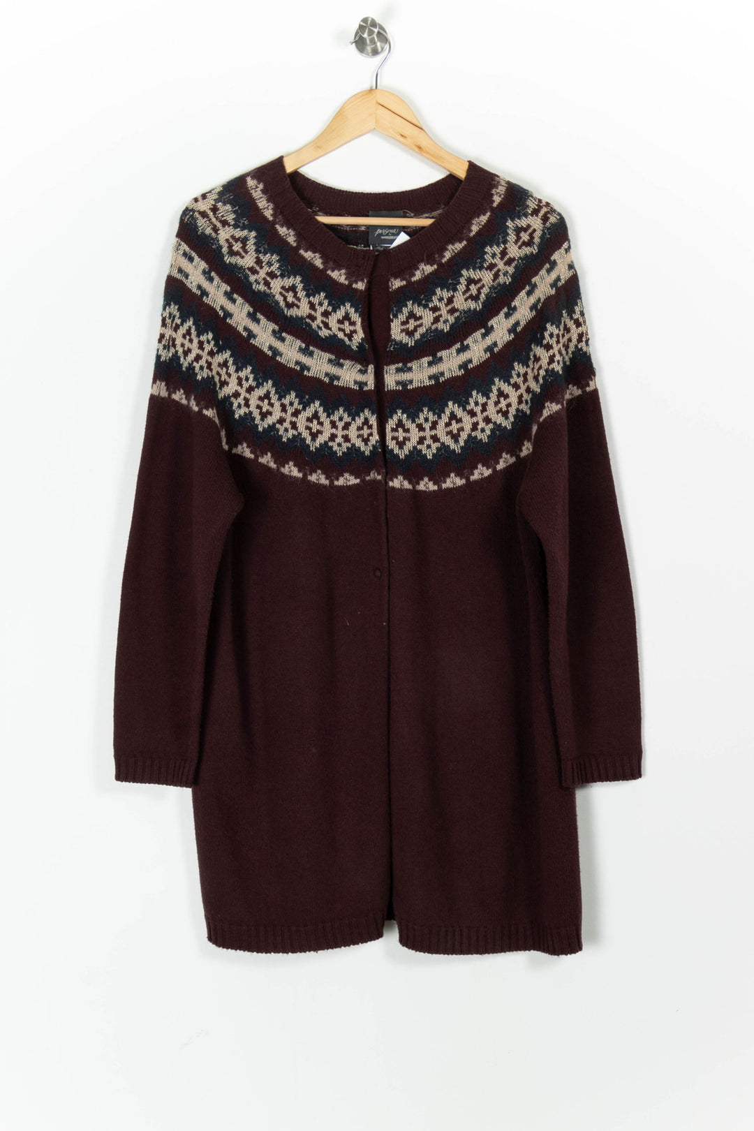 Gilet Bordeaux et Beige - Taille M/38 de la marque Marina Rinaldi | PARAD97915 - Vendu par Paradigme - Image 2