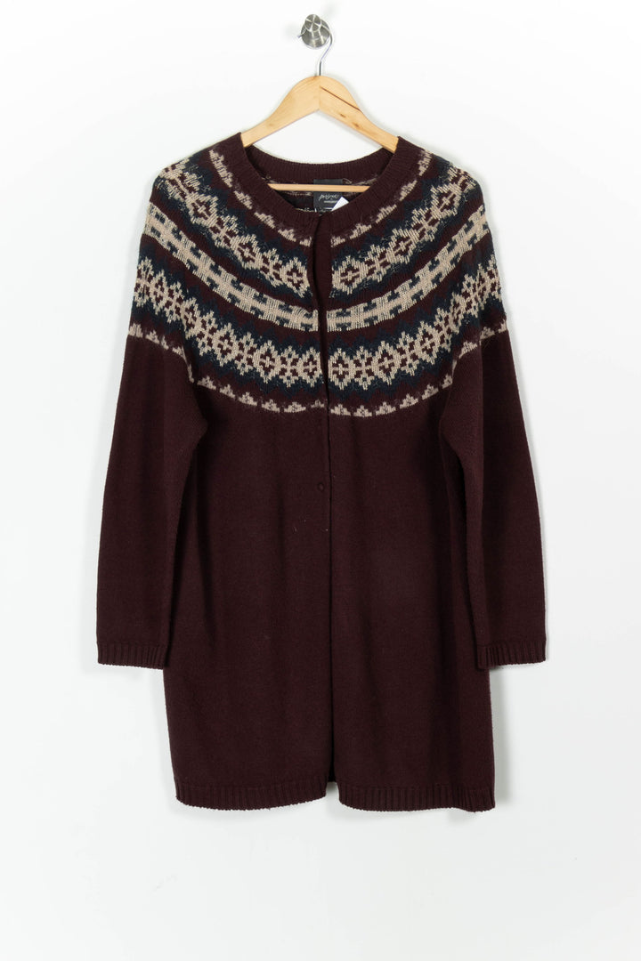Gilet Bordeaux et Beige - Taille M/38 de la marque Marina Rinaldi | PARAD97915 - Vendu par Paradigme - Image 2