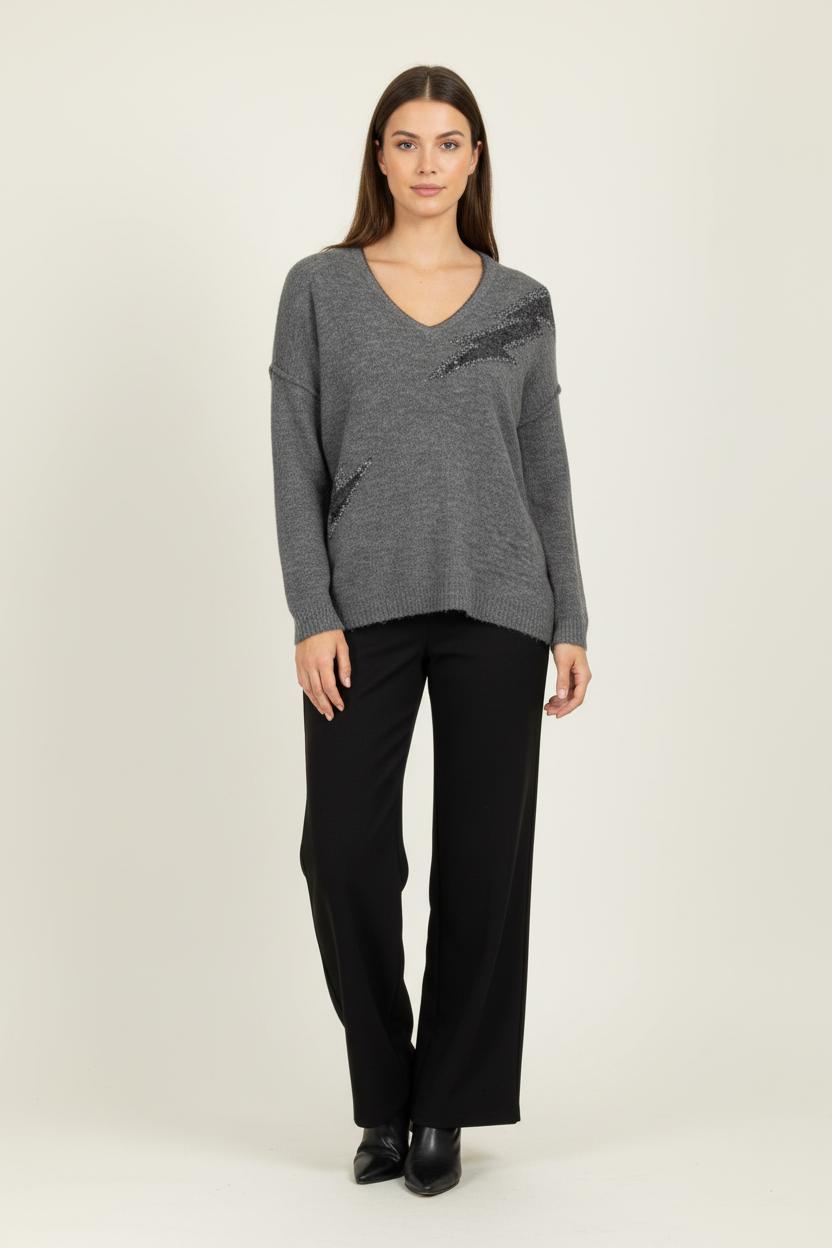 Pull Gris - Taille M/38 de la marque IKKS | PARAD97926 - Vendu par Paradigme - Image 1