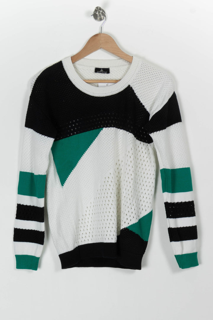 Pull Blanc Noir et Vert - Taille L/40 de la marque One Step | PARAD97929 - Vendu par Paradigme - Image 2