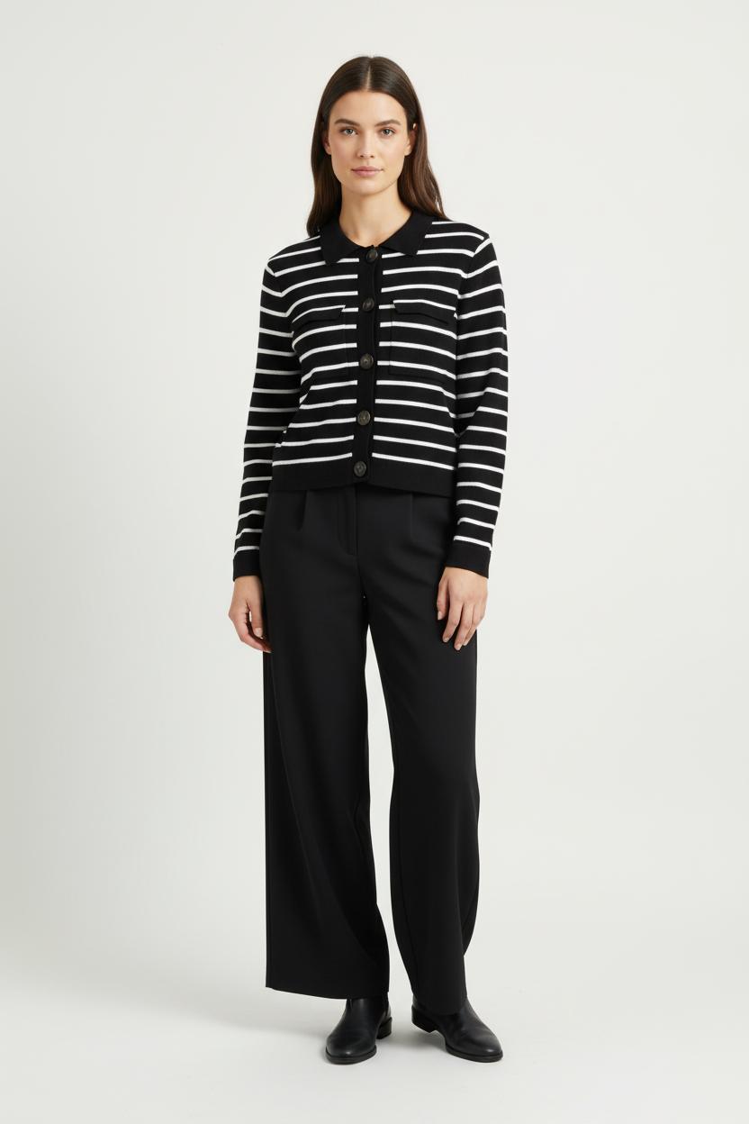 Cardigan Noir et Blanc - Taille S/36 de la marque Sézane | PARAD97955 - Vendu par Paradigme - Image 1