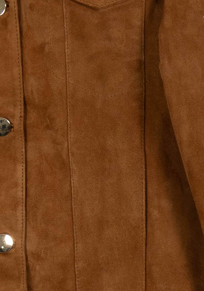 Veste en cuir marron - Taille L/40 de la marque Caroll | PARAD97959 - Vendu par Paradigme - Image 3