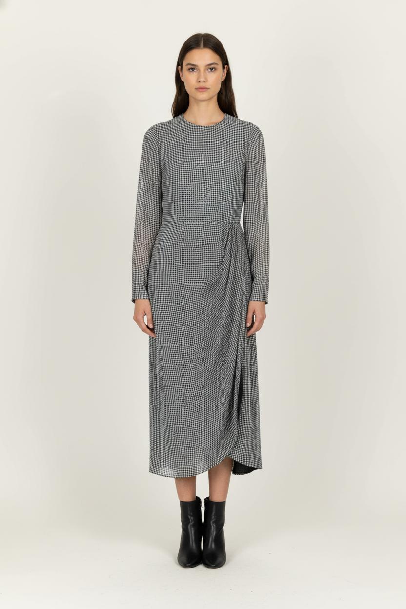 Robe Midi Grise et Noire - Taille M/38 de la marque Sézane | PARAD97963 - Vendu par Paradigme - Image 1