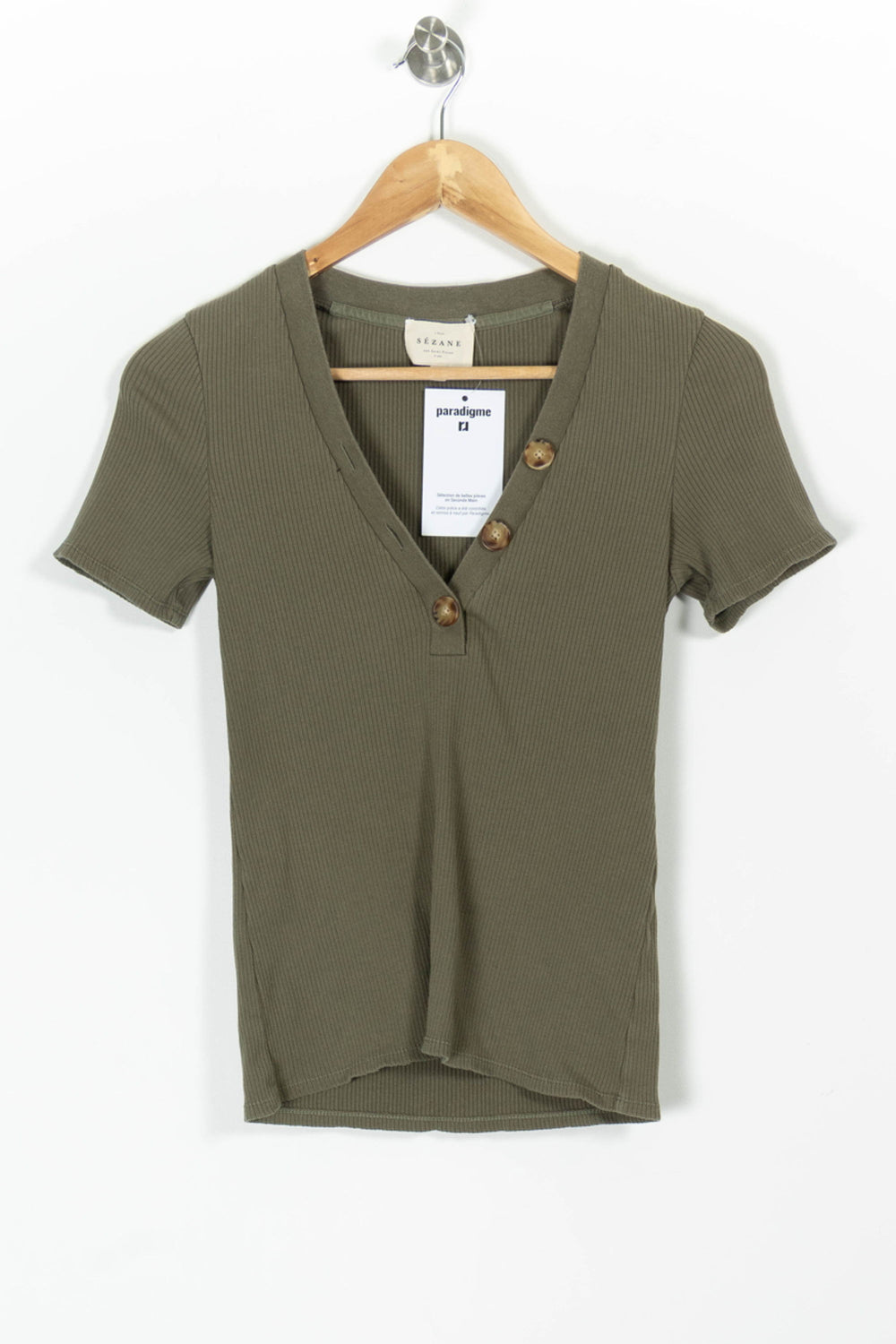 T-shirt Vert - Taille S/36 de la marque Sézane | PARAD97967 - Vendu par Paradigme - Image 2