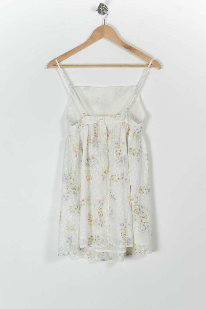 Robe Fleurie Blanche - Taille S/36 de la marque American Vintage | PARAD97974 - Vendu par Paradigme - Image 4