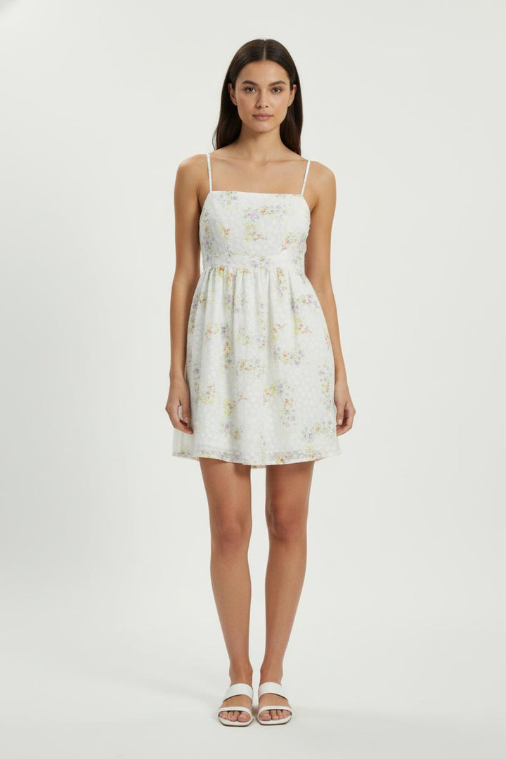 Robe Fleurie Blanche - Taille S/36 de la marque American Vintage | PARAD97974 - Vendu par Paradigme - Image 1